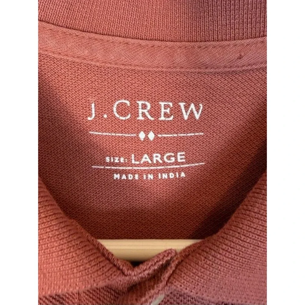 J Crew Oarsman Polo S/S Piqued Cotton Orange Men’s Large Summer Casual Preppy
